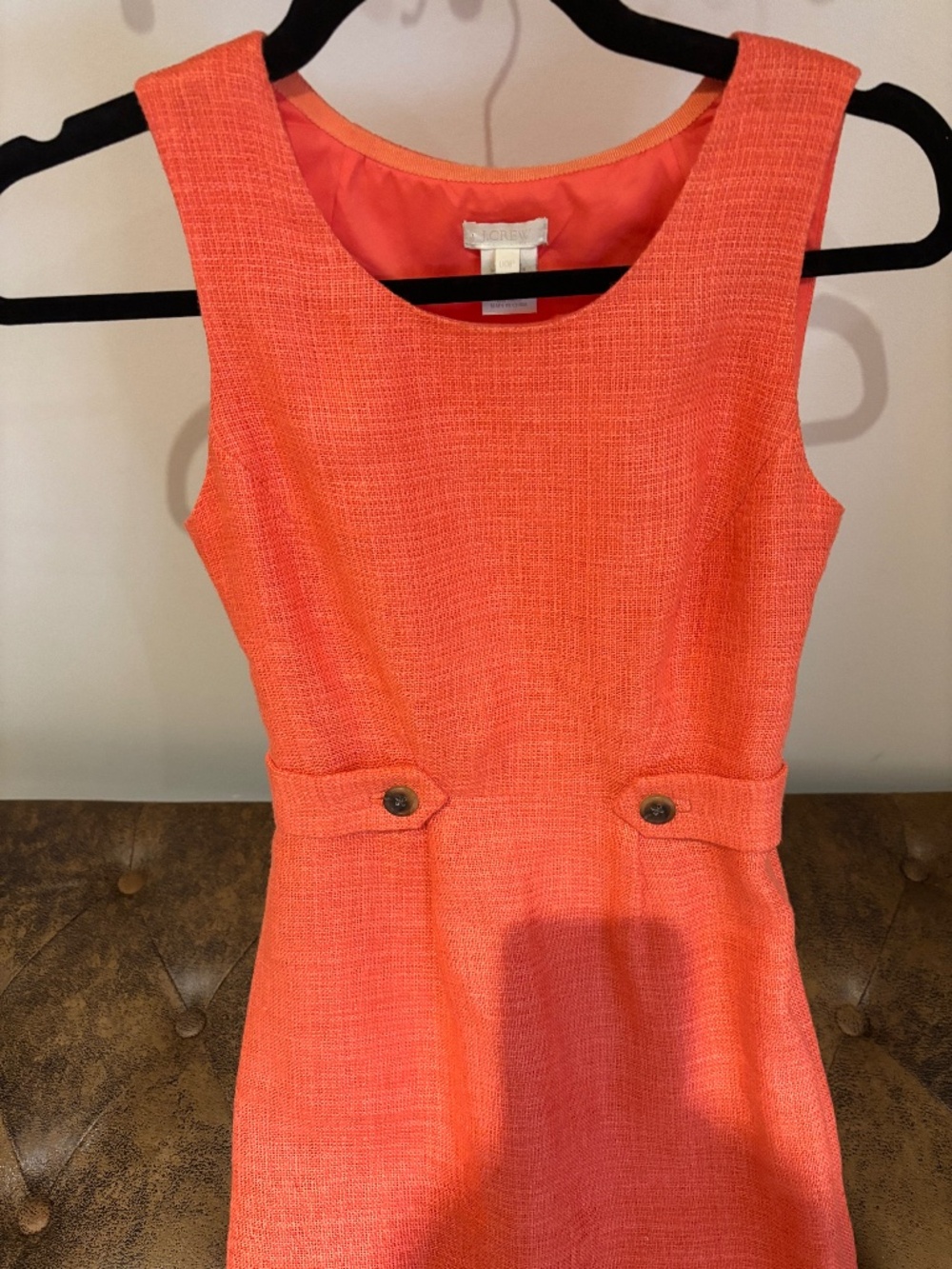 J Crewe Coral lined linen blend Sheath dress 00P